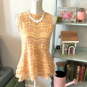 Simply Vera Vera Wang Sleeveless Yellow Tie-Dye Blouse